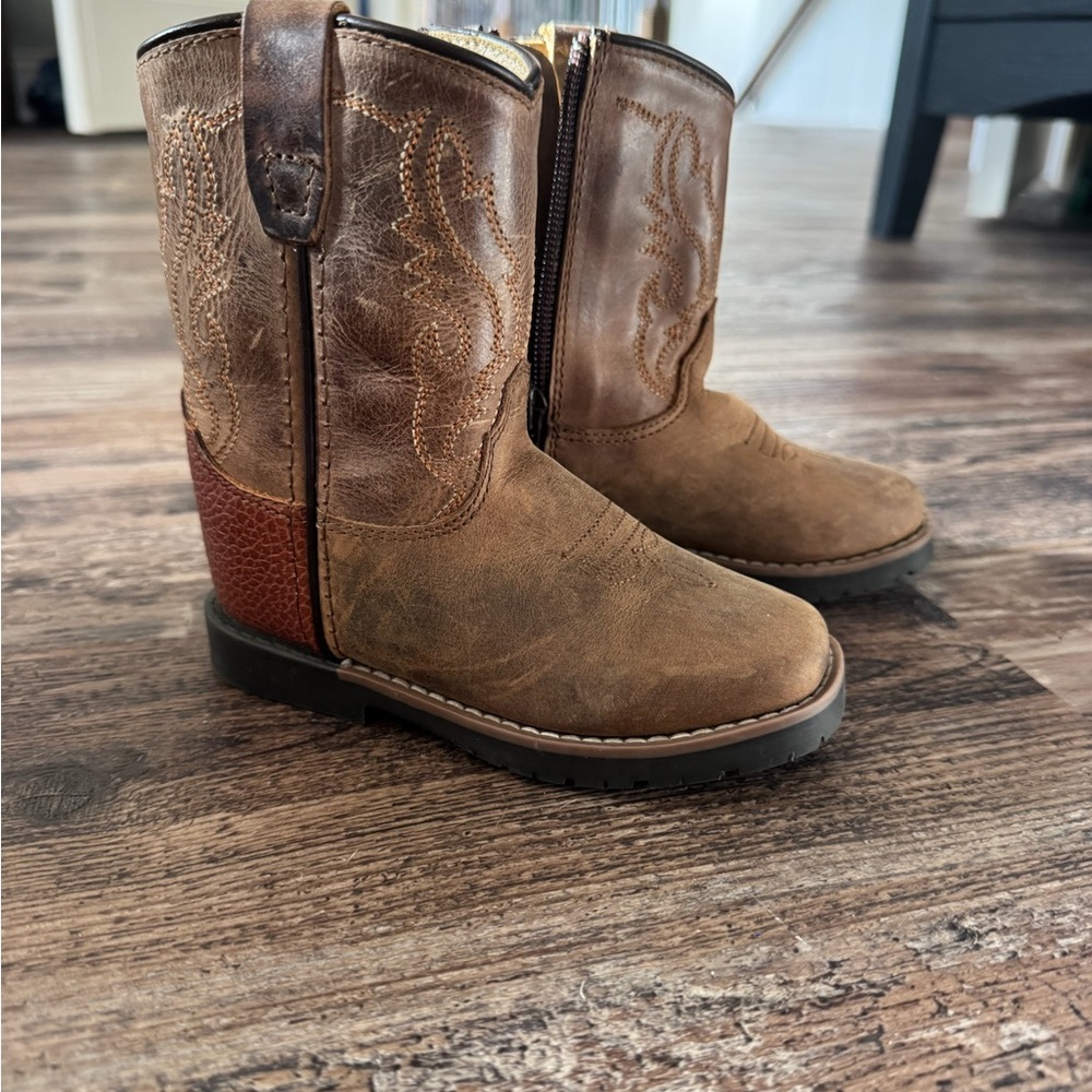 Kids Brown Western Pull-On Boots